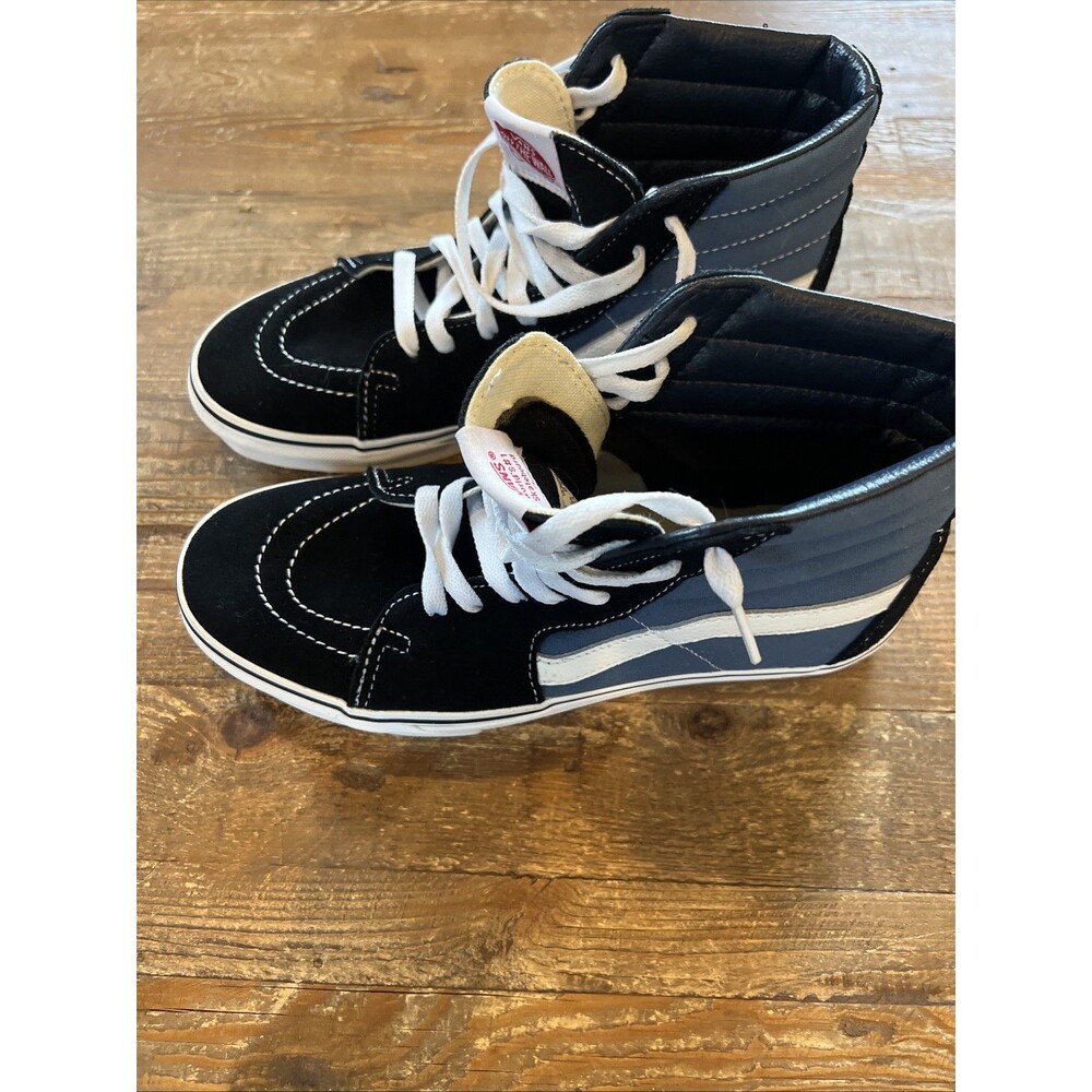 VANS Sk8-Hi High Top Lace-Up Colorblock Sneaker Black Blue White Men 8 Women 9.5